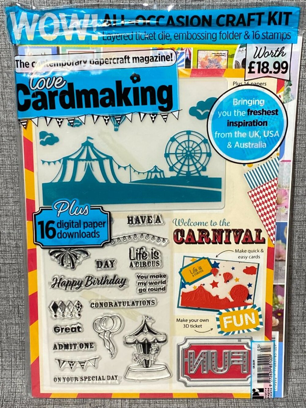 NEW Love Cardmaking Papercraft Magazine With 16 Stamps Layered Die Emboss Folder